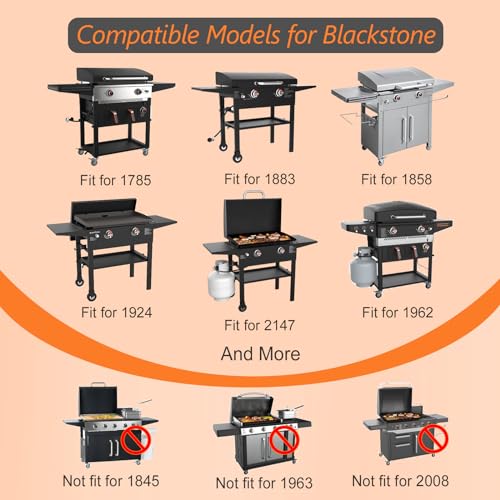 Griddle Cover for Blackstone 28 inch Griddle with Hood Double Shelf, 5483 Grill Cover for 1883 1785 1924 2086 2146 2147, Heavy Duty Waterproof 600D Polyester Flat Grill Griddle Cover - Thumbnail 2