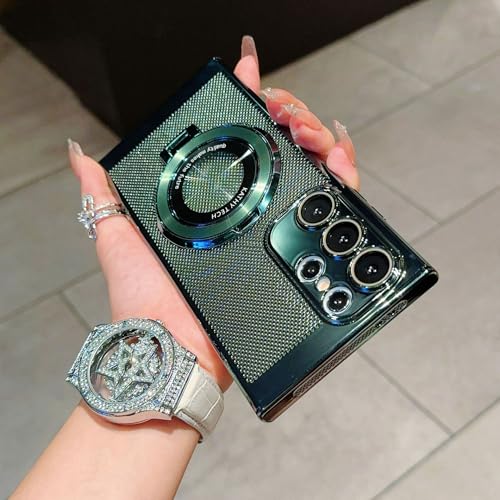 For Galaxy S24 Plus �p �P�[�X ��p ���M MagSafe�Ή� ���@�\360�x��]�X�^���h �c�����Ή� �ϏՌ� �d�C���b�V���\�� �X�^���h�@�\ �����O�t�� �M�����N�V�[S24 Plus �P�[�X �}�O�Z�[�t�Ή� �ԍڃz���_�[�Ή� �������