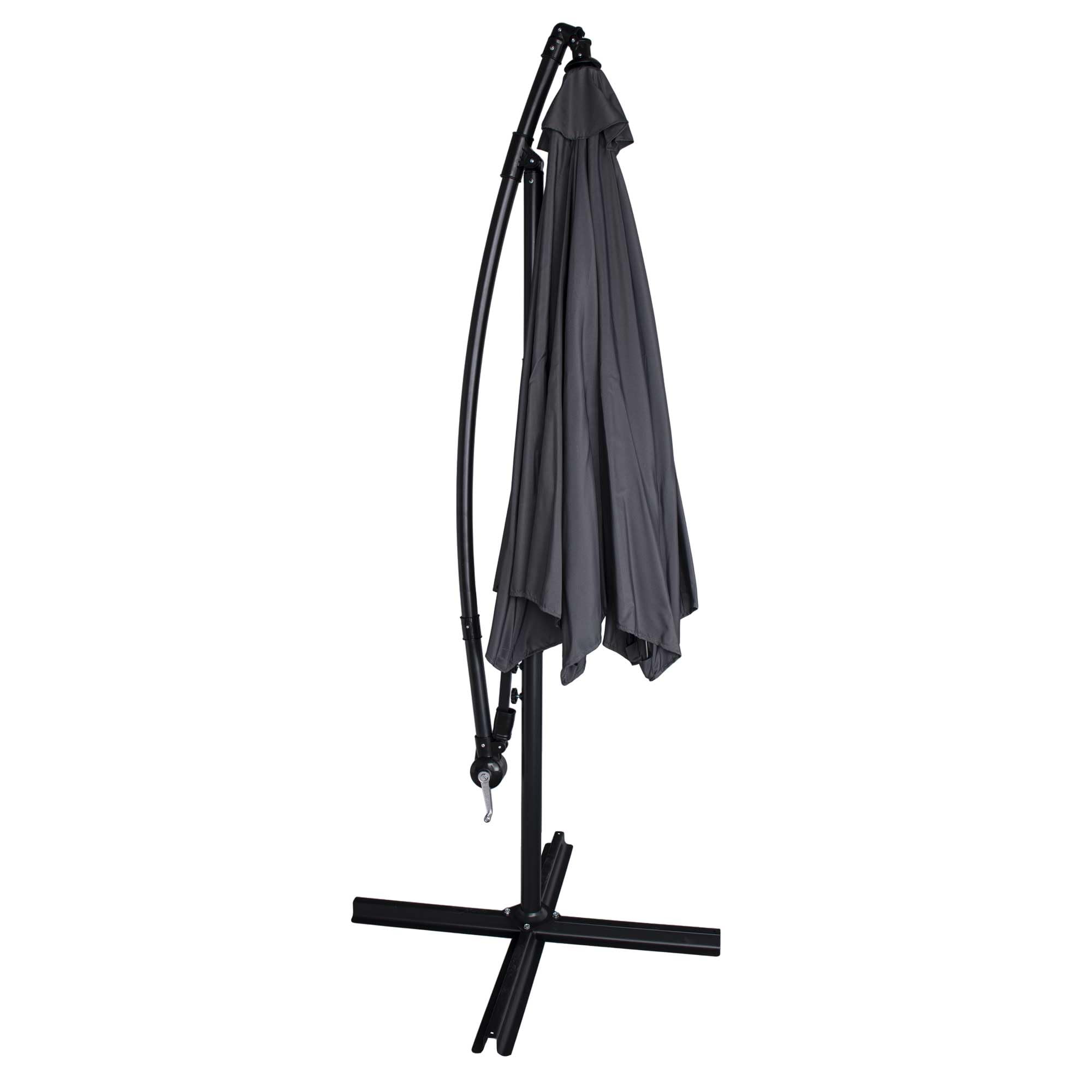 WERKA PRO Parasol Déporté Jardin - Cadre Métallique Robuste Toile Polyester 180 g/m² - Système Inclinable Rotatif - Gris Anth