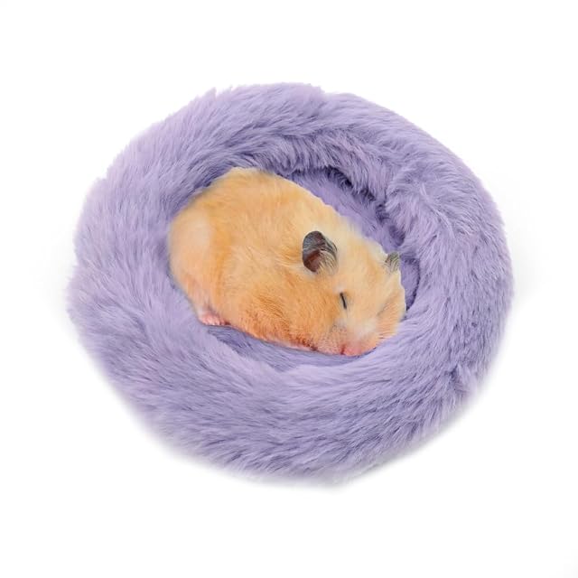 DONGKER Cama para hámster, 14 cm, suave, redonda, de felpa, para dormir para hámster, erizo, ardilla