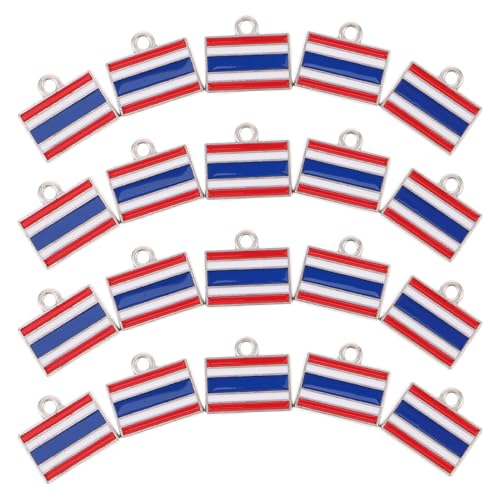 DIYEAH 20pièces Breloques Drapeau de Thaïlande Pendentif Vintage Alliage pour Collier Bracelet et Porte-clés Lot de Charms Décoratifs pour Création de Bijoux
