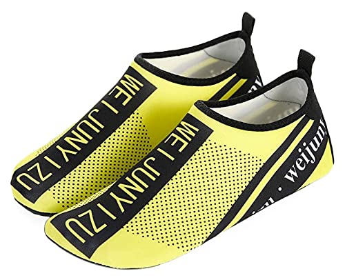 Zapatos de Playa Zapatos de Playa for Hombres y Mujeres Antideslizantes Anti- Corte de Secado rápido de Buceo. Zapatos de Agua Descalzos (Color : Yellow, Size : 44/45 EU)