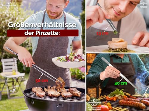 Grillzange Grill-Pinzette 40 cm aus rostfreiem Edelstahl
