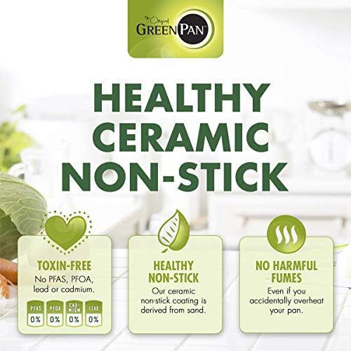 GreenPan Frying Pan, Non Stick, Toxin Free Ceramic Pan - Induction & Oven Safe Cookware - 20 cm, Black