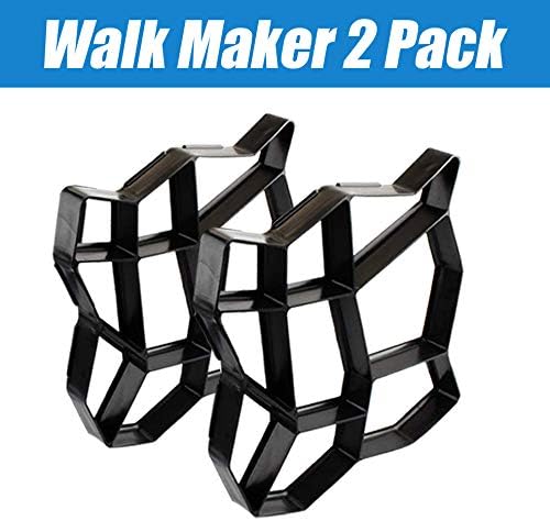 CJGQ 2Pack 13.4"x13.4"x1.42" Walk Maker Reusable Concrete Path Maker Molds Stepping Stone Paver Lawn Patio Yard Garden DIY Walkway Pavement Paving Moulds (Irregular)