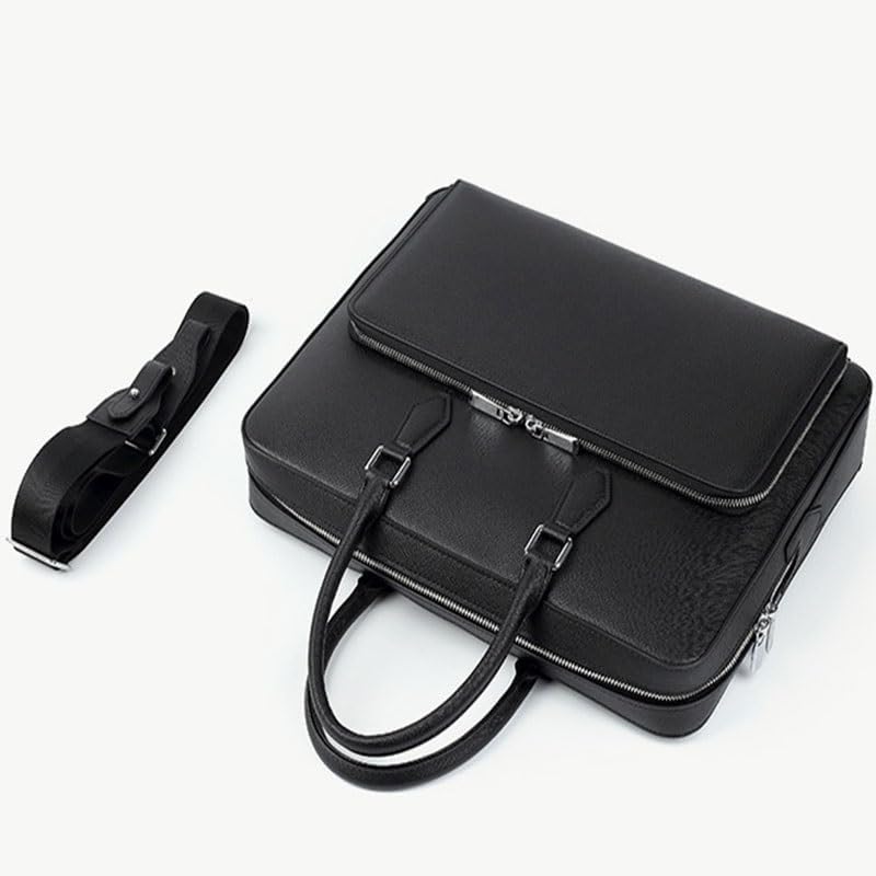 Hand-held Business Office Leisure Cowhide Crossbody Single Shoulder Document Bag image 5