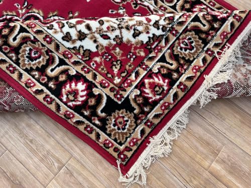 Image of TTC THREAD & TEXTURE CARPET Traditional Comfort: Power-Loomed Carpets for Living Room- Every Space Area Rug Color Red Size 8x11 Feet (240x320cm)