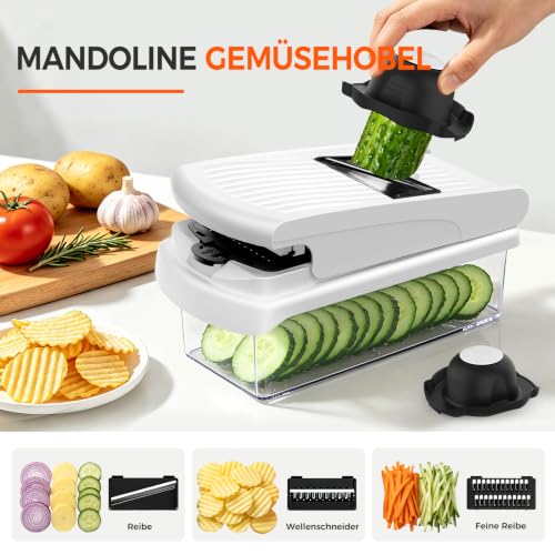 Foto von SZPACMATE 8-in-1 Multifunktionaler Gemüseschneider & Mandoline Gemüsehobel