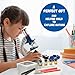 Metal Microscope for Kids - 100X 400X 1200X Beginner Microscopes kit with Led Light, Include 12PCS Sameple Prepared Slides, Science Educational Gift and Toy for Boy&Girl Birthday Halloween Christmas