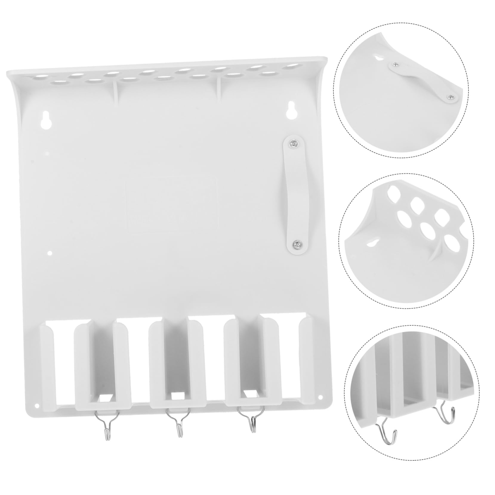 Organizador de Barbería en Plástico Blanco para Cortapelos Estante de Almacenamiento Funcional Soporte de Pared para Cepillos y Tijeras en Salones y Espacios de Trabajo