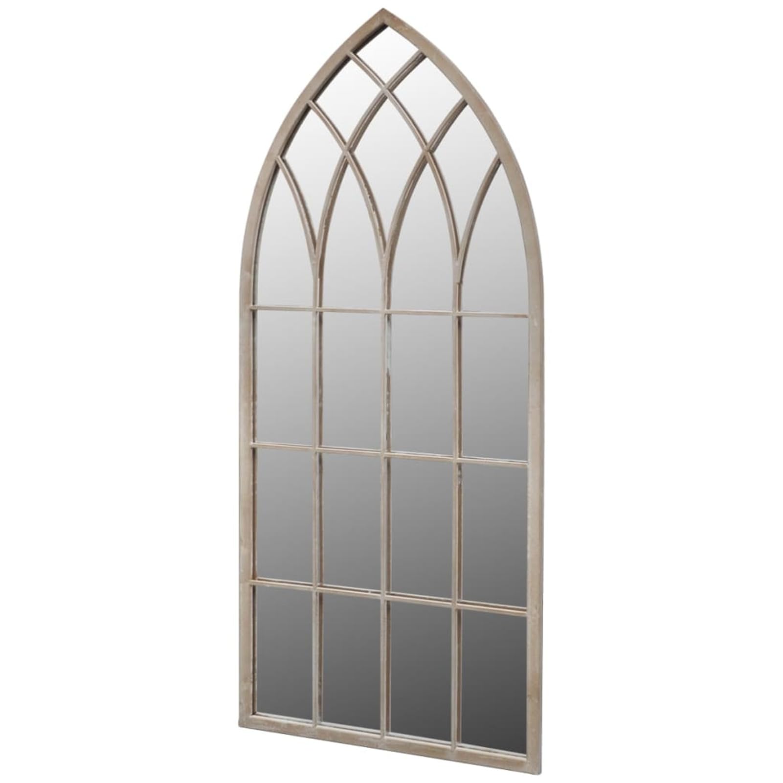 Miroir de jardin pour fenêtre d'église, décor extérieur, effet pierre, miroir de jardin gothique avec arcade 50 x 115 cm intérieur extérieur