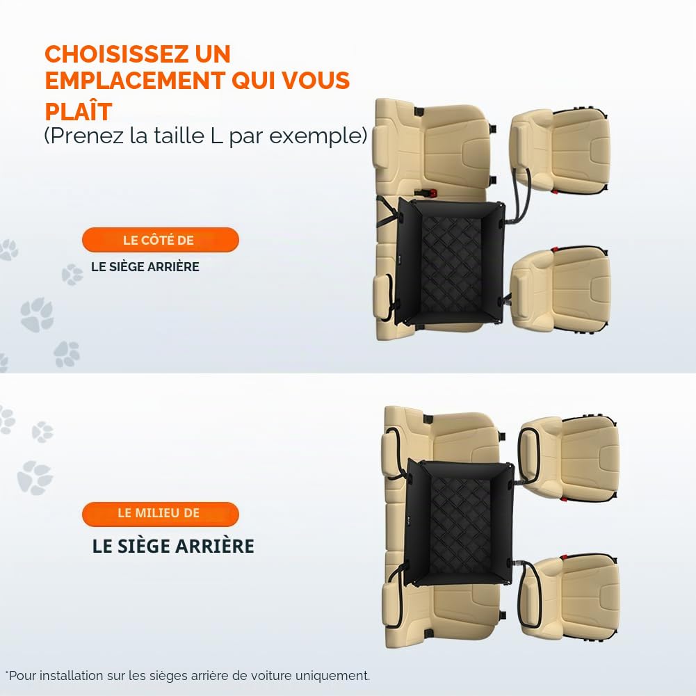 KYG Siège Auto pour Chien,Imperméable Antidérapant Panier Chien Voiture, Résistant Transport Pet Voiture, Siège Renforcé pour Chiens de Taille Moyenne et Grande