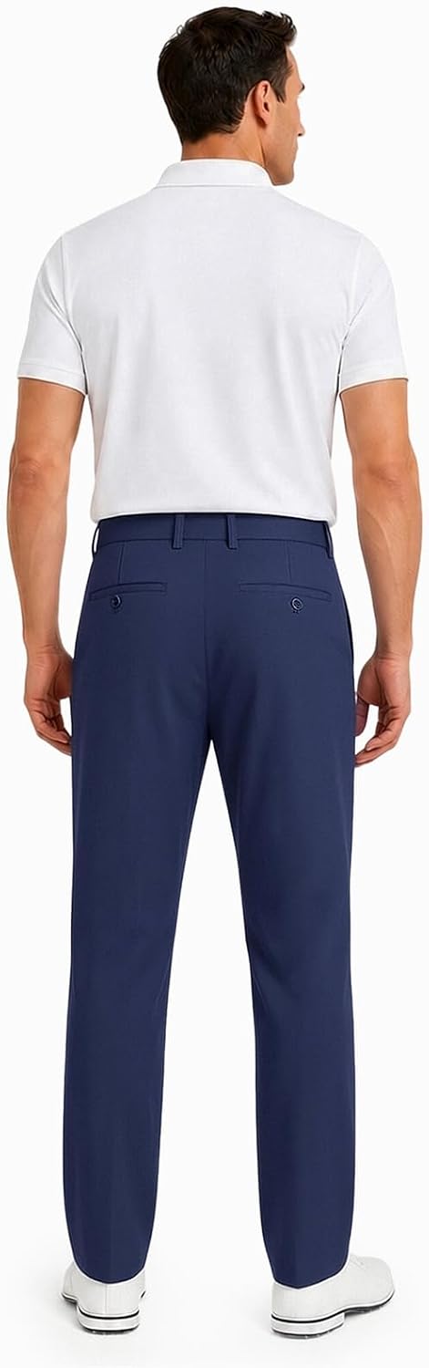 Men's Golf Pants Athletic Fit 4-Way Stretch Work Casual Trousers Lightweight Quick Dry for Golf, Office, Travel, Daily Wear