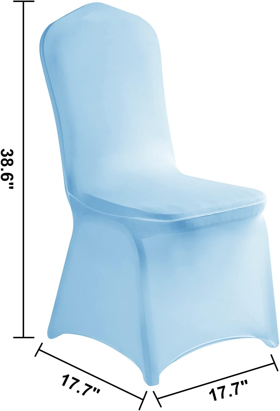 lzy 20pcs spandex chair cover stretch slipcovers for wedding party, dining banquet chair decoration covers (blue mist, 20) blue mist 20pcs