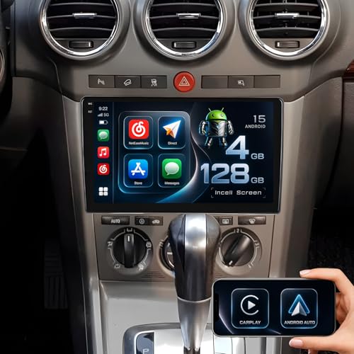 4+128G Android Autoradio pour Opel Astra H/Zafira B/Corse C D sans Fil Carplay, 9 Pouces Incell écran Tactile pour Voiture avec Bluetooth...