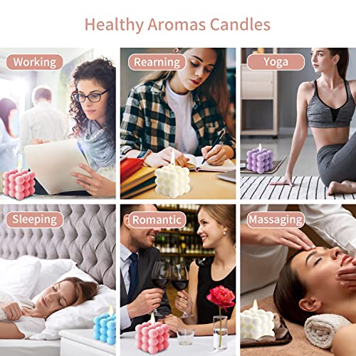 Scented Bubble Candles Gifts Set For Women, Large Candles For Home Decor Scented, 2 X 5.4 Oz Soy Wax Aromatherapy Candles, Cube Aesthetic Candle, Ideal Gifts For Valentines Day, Mother's Day, Birthday #TOP4