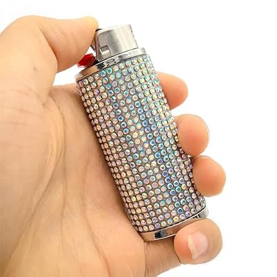 Shiny Handmade Rhinestone Lighter Case Cover Holder Sleeve Pouches for BIC Full Size Classic Lighter J6