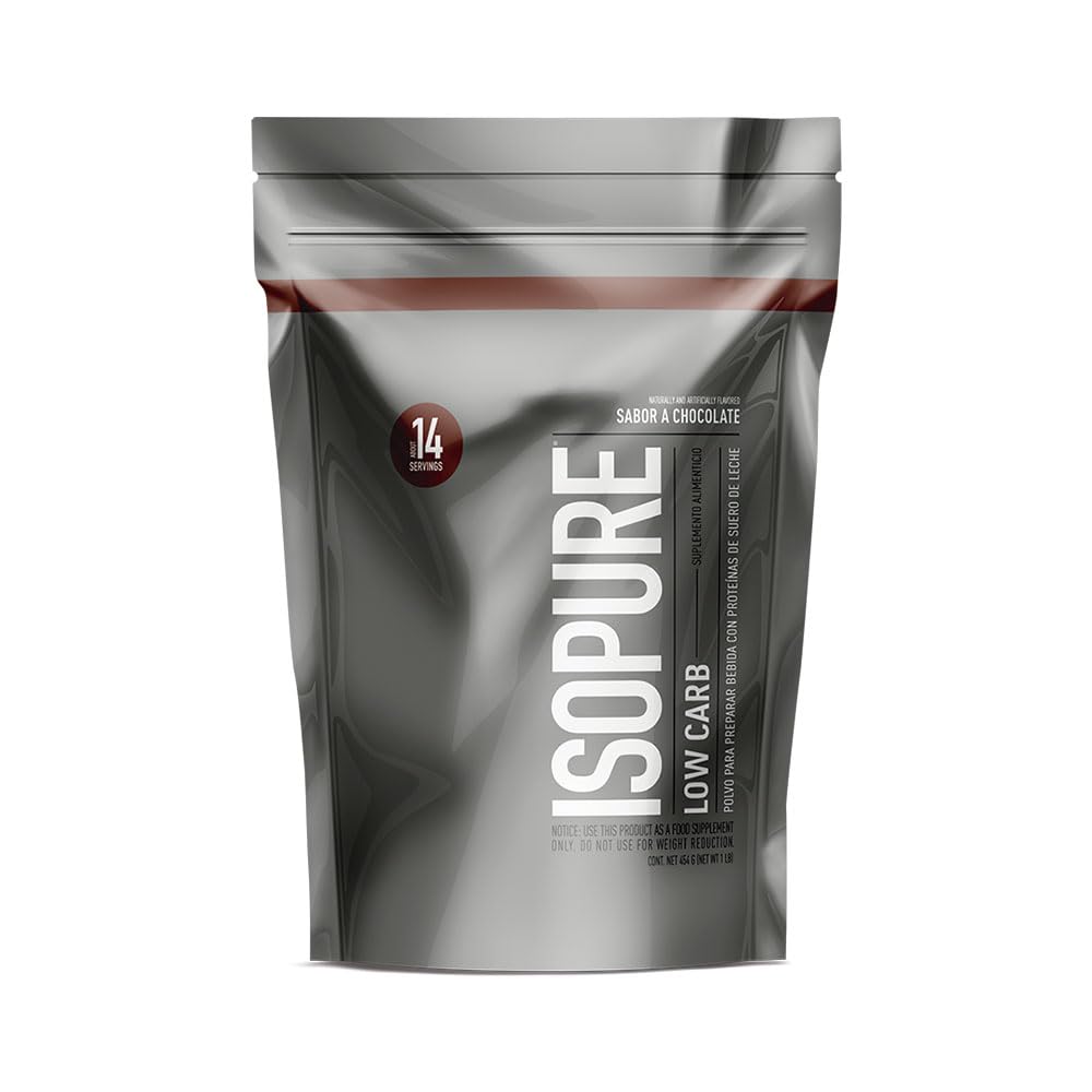 ISOPURE, Low Carb, Proteína Whey, Sabor Chocolate, 454 Gramos
