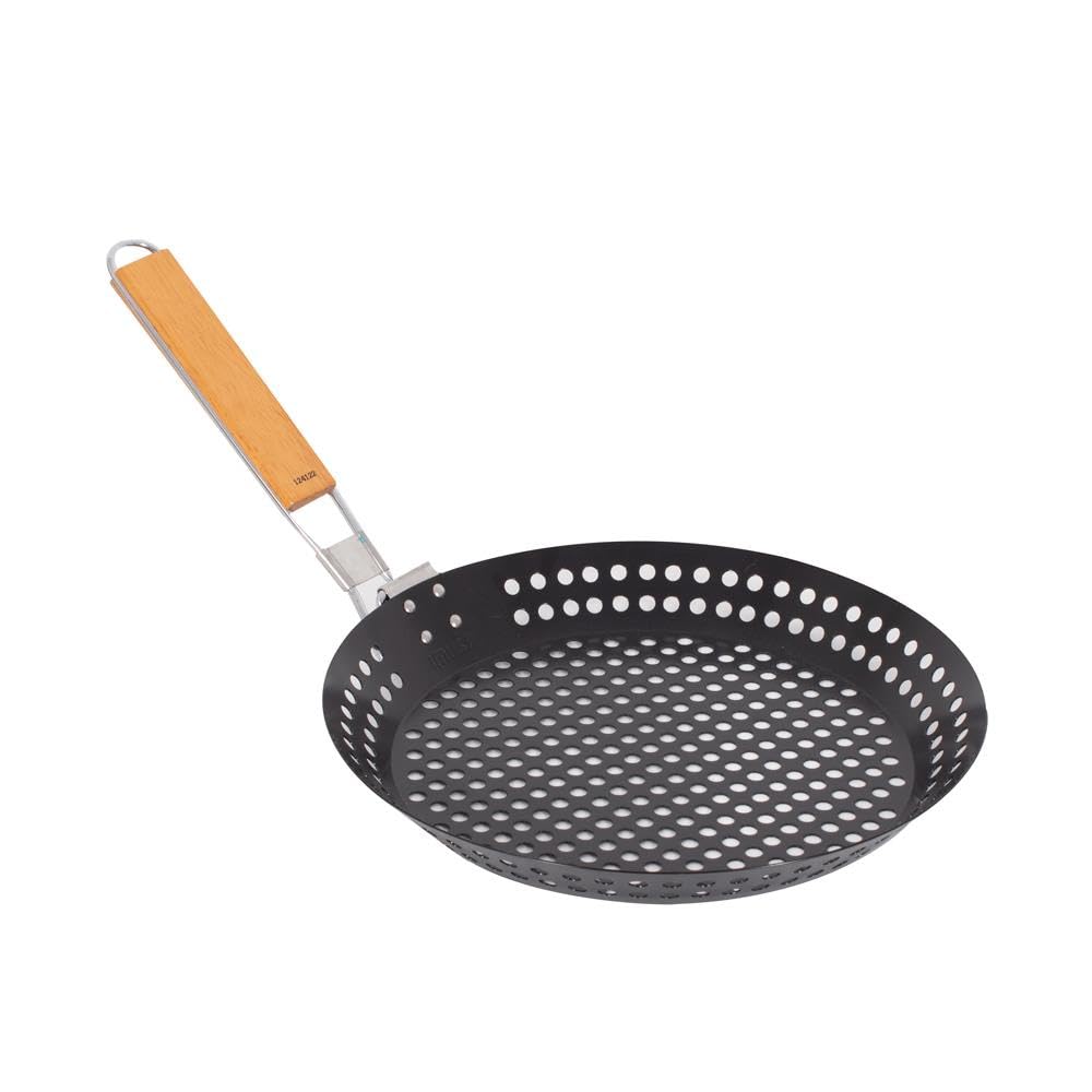 YöL BBQ Pan With Foldable Handle Cooking Grilling Smoking Summer Outdoor Dining Grill Skillet Camping Portable