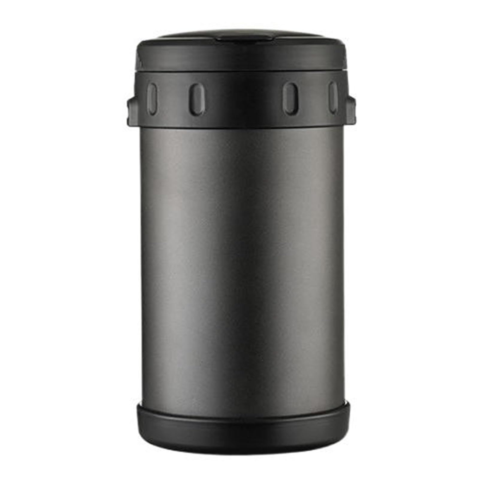 Vnook Edelstahl Isolierte Lunchbehälter, Warmhaltebebehälter, Bento-Box mit Faltbaren Löffel, Mehrschicht, für Büro, Schule Draußen, Servieren von Brei, Reis, warmes Geschirr(Black,2.3L)
