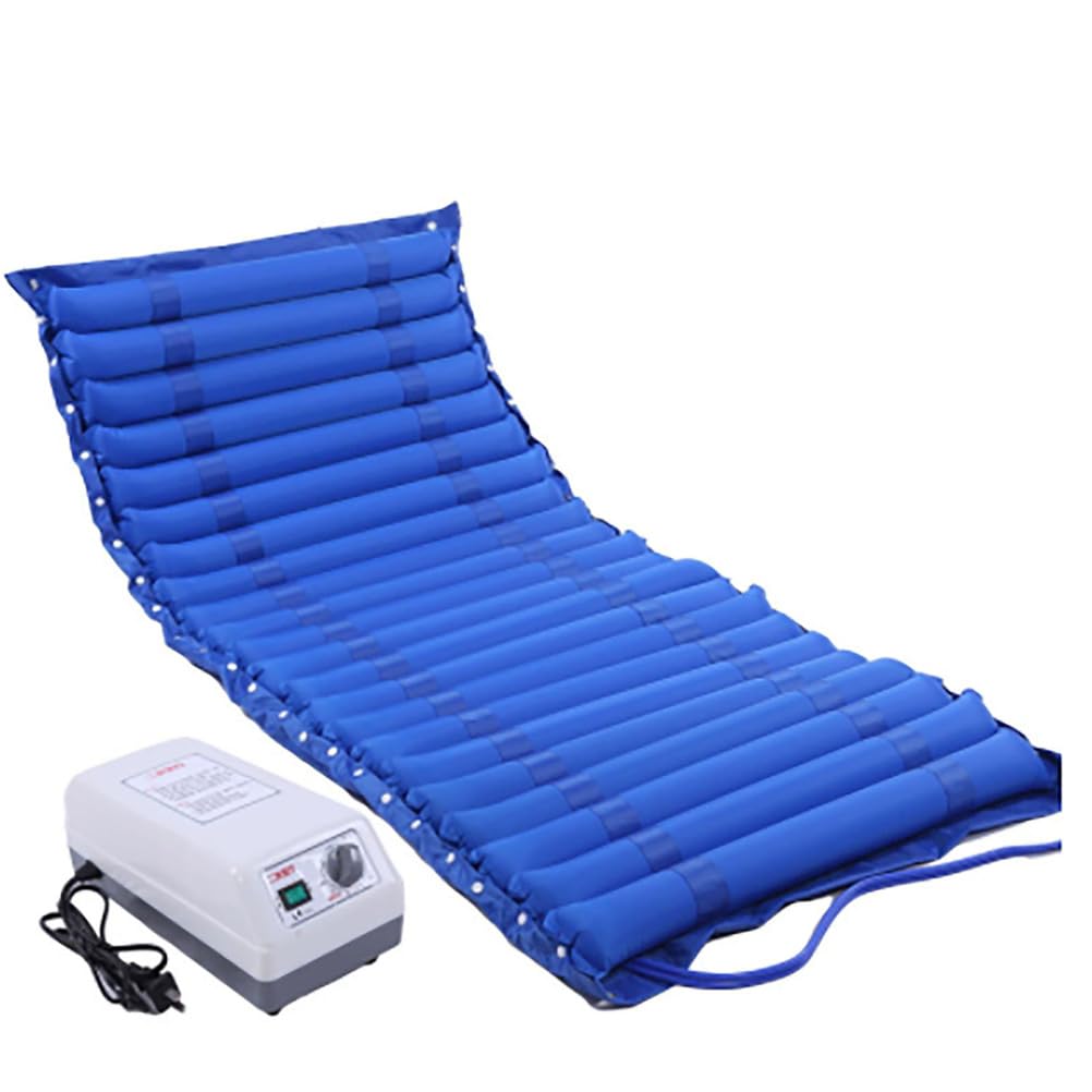Generico Materasso Antidecubito con Pompa Silenziosa E Materasso Impermeabile A Pressione Alternata da 195 X 90 Cm con Comfort Migliorato per Letti Domestici e Ospedalieri,Dark Blue