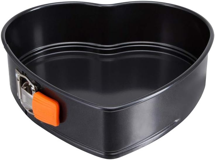 Le Creuset Toughened Non-Stick Heart Shape Spring Form, 26 cm, Forged Aluminium, Black