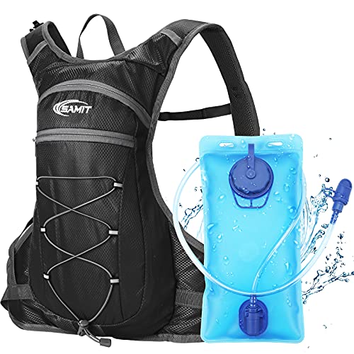 Hydration Pack Insulated Hydration Backpack with 2L Leakproof Water Bladder Hiking Water Backpack Running Backpack for Cycling,Hiking,Climbing,Hunting, Biking,Camping (Black)
