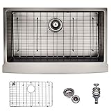 Koozzo 33' Gunmetal Grey Nano Farmhouse Kitchen Sink, Oil-free Technology, Sound Damping,...