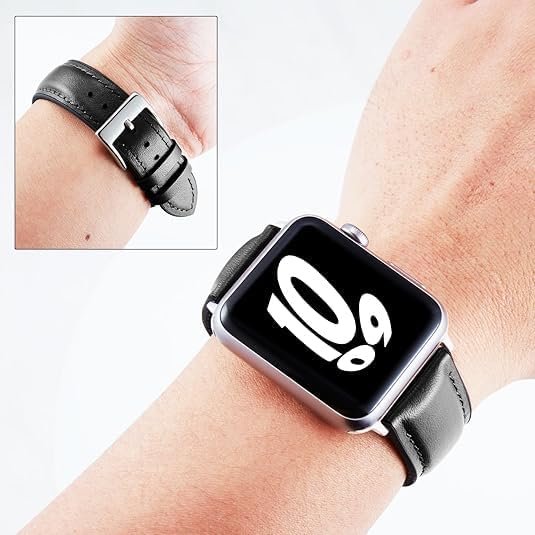 Miniatura 4 de BINLUN Correas de silicona de cuero compatibles con Apple Watch de 1.496 in 1.575 in 1.614 in 1.654 in 1.732 in 1.772 in 1.811 in 1.929 in, correa