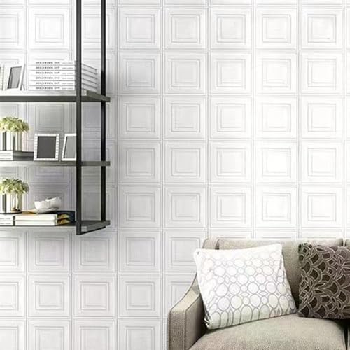 Panel de pared imitación ladrillo 3D, 10 piezas de 35x35 cm para dormitorio y sala de estar 4