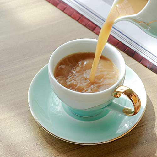 Juego de café Juego de té Juego de café pintada a mano de oro con incrustaciones de jade 6 6 taza de café taza de café… - Imagen 4
