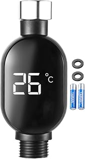 Shower Head Thermometer with Large LED Digital Display - Instant Read Water Temperature Gauge | Fits Standard 1/2 Inch Pipe, Waterproof Design, Battery Operated, for Home & Kitchen
