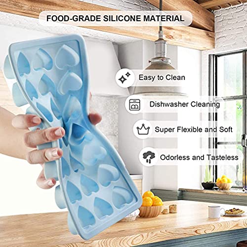 Metdek 7X2S 21 cannelures en silicone en forme de cœur, rose, acrylique – vue 3