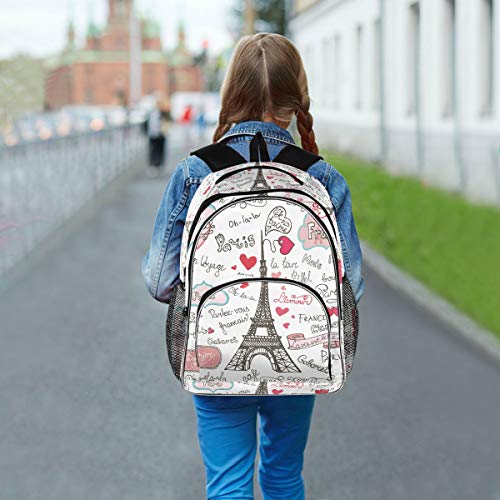 Alaza Paris Badges French Eiffel Tower Love Laptop Outdoor Backpack For Women Men,Fits Under 15.6 Inch Laptop #TOP6