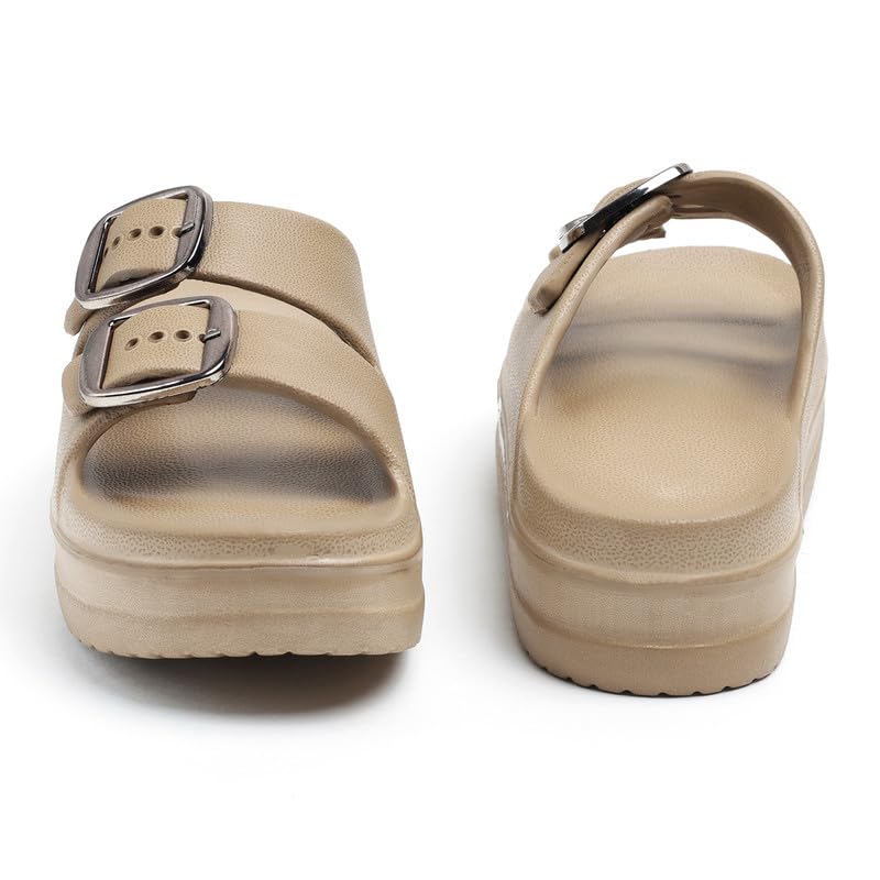 Image of Women Summer Flip Flop Slippers Casual Pillow EVA Anti-Slip Sole Slide Slipper Double Strap Sandals for Women's & Girls Rubber Flats