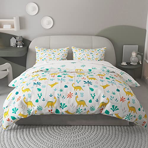 Yiyea Full Size Comforter Sets For Boys - 5 Piece Brushed Microfiber Super Cute Dinosaur Kids Bedding Set & Collections For All Season, Ultra Soft, Cozy And Fade Resistant (Full) #TOP28