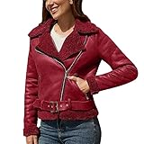Ce blouson cuir femme (simili cuir doux et durable) intègre un doublage doux et un col rembourré en fourrure, faisant de lui une veste femme idéale pour affronter les températures froides de l’hiver — vous restez réchauffé(e) sans sacrifier votre style.