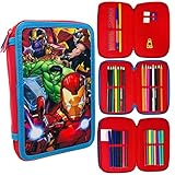 Estuche plumier triple escolar infantil de Los Vengadores.
