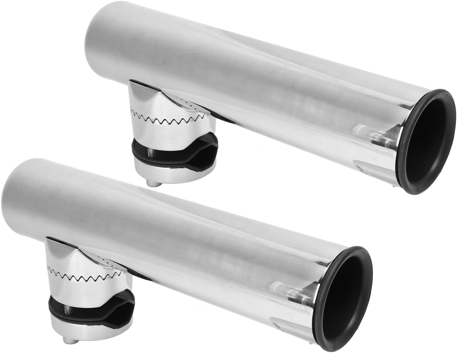 Turn Assemblies,Fishing Rod Holder 316 Stainless Steel 360° Rotation Adjustable Fishing Pole Clamp for 1In to 1‑1/4In Rail Yacht Boat