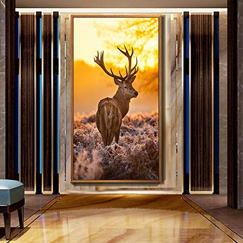 Kit de peinture au diamant grand format contre le stress motif élan du lever du soleil 5D