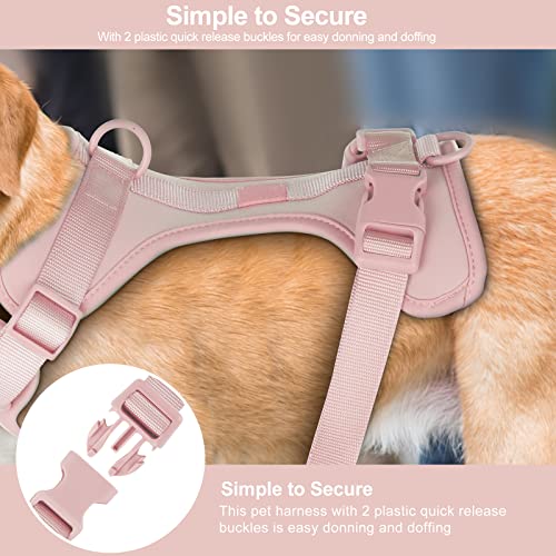 Wisedog No Pull Lightweight Dog Vest Harness with Soft and Comfortable Cushion, Breathable Mesh, for Small Medium Large Dogs Walking (XS(Neck: 7.48\"-10.63\";Chest: 10.63\"-15.35\"), Gossamer Pink)
