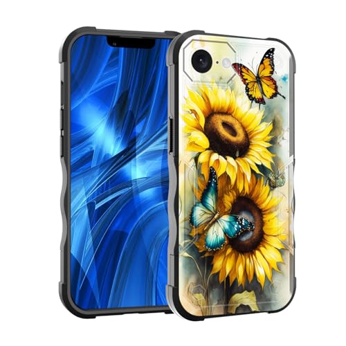 Coque pour iPhone 16e antichoc protection double couche motif papillon