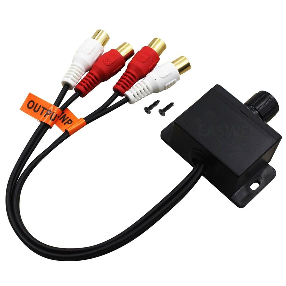 Car Home Audio Amplifier Bass RCA Gain Level Volume Control Knob LC-1 Black I5U3