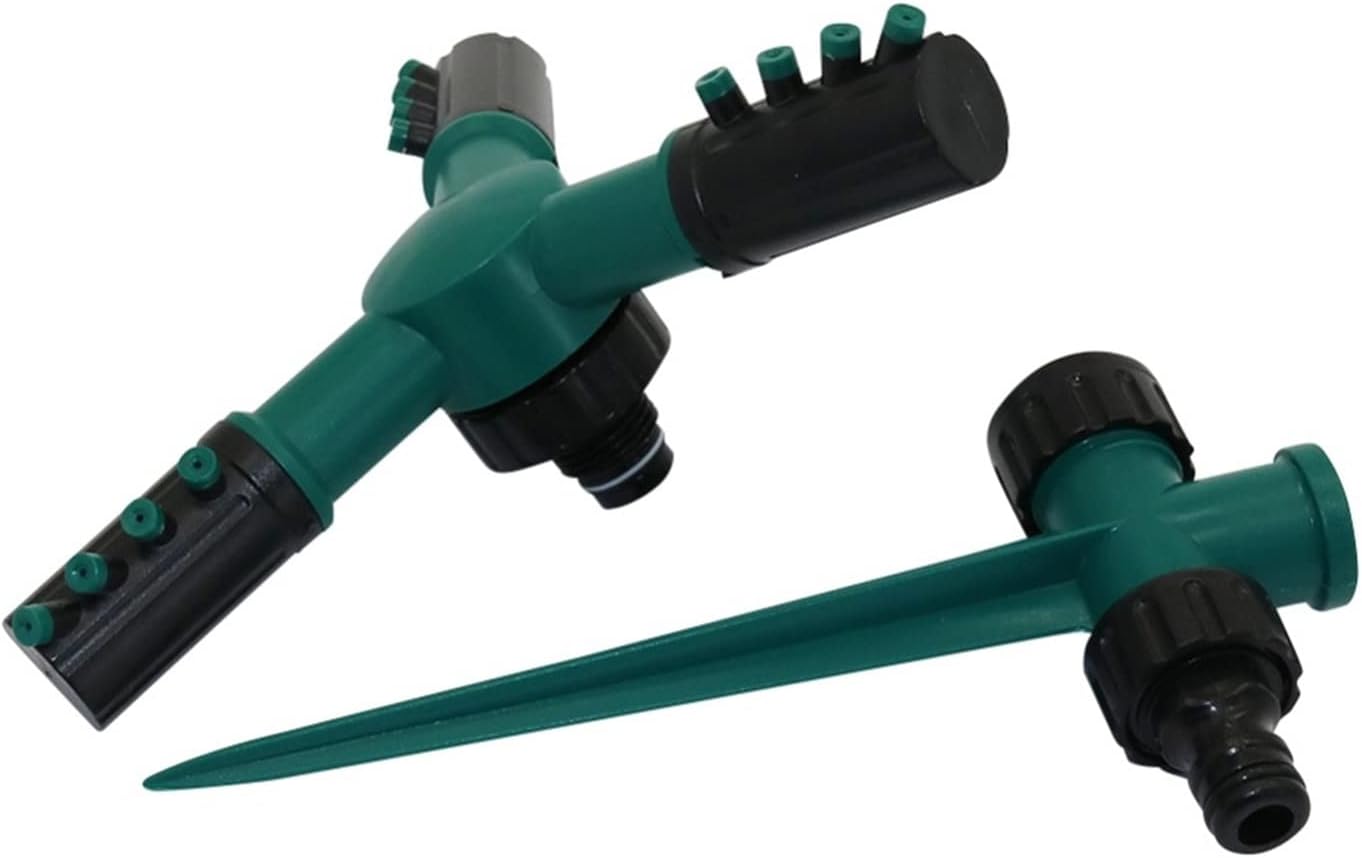 Gardening Irrigation Dripper 3 Arm 360 Angle Rotating Sprinkler with Ground Insertion Rod Garden Lawn Automatic Watering System Sprinkler 1 Piece