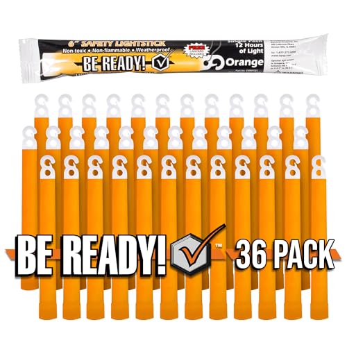 Windy City Novelties Safety Emergency Light Stick (Orange) (36 Pack)