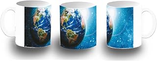 TAZA BLANCA la tierra planeta sistema solar hogar color mug.