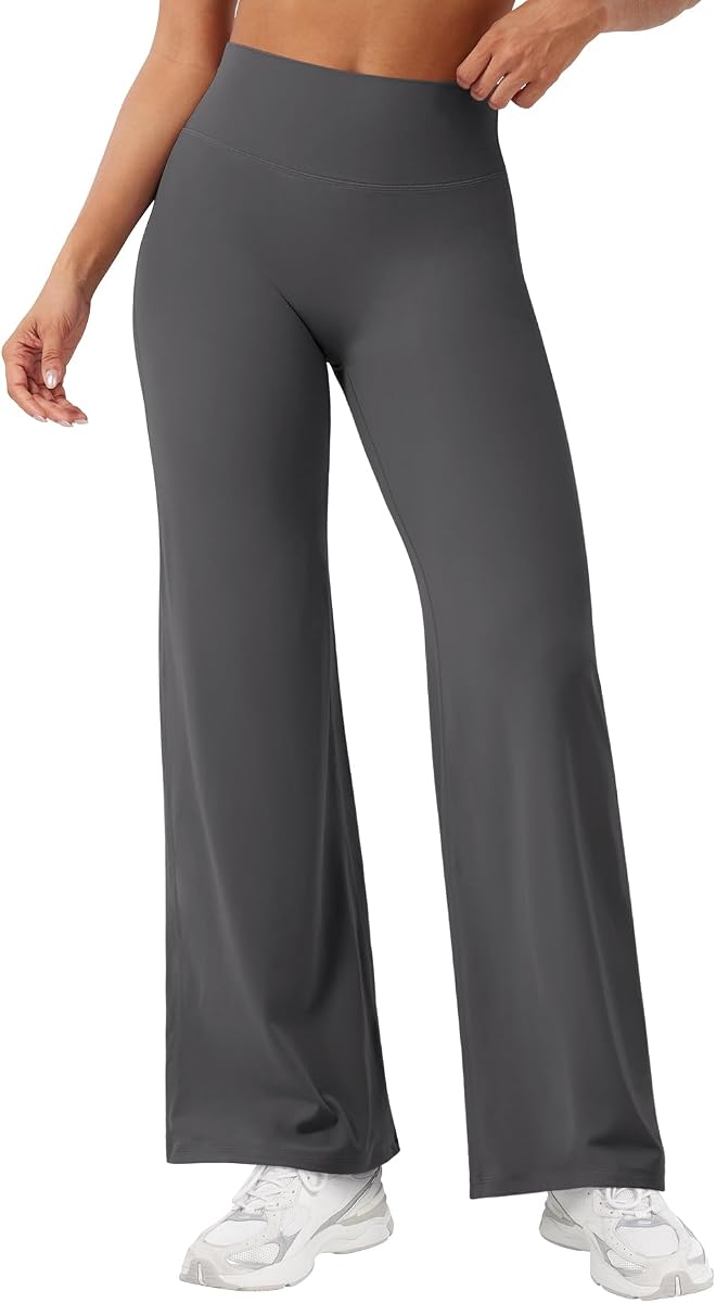 YEOREO Leggings de entrenamiento fáciles Leggings rectos para mujer Eddiy Gym Yoga Pants | 29"/31.5"/33"/35", Sin costura frontal, Cintura alta, Mantecoso, Levantamiento de botín, Pierna ancha