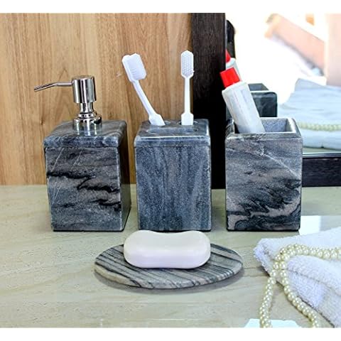 KLEO Marble Stone Bathroom Accessory Set Cover