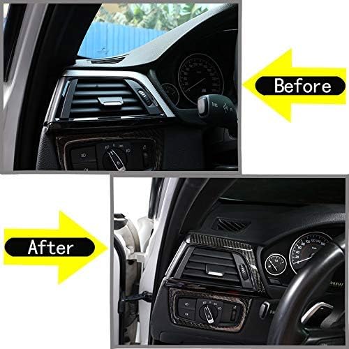 Miniatura 2 de YIWANG Adhesivos de fibra de carbono real para marco de ventilación de aire, 2 unidades, para BMW Serie 3 GT F30 F33 F34 F36 2013-2019 Accesorios