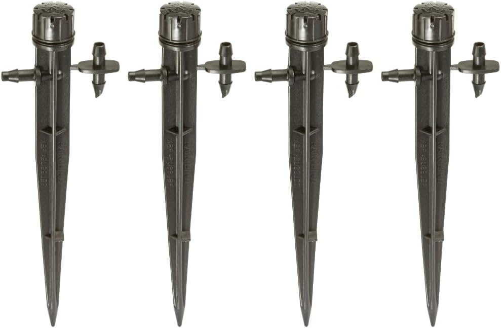 MBF4PKS Drip Irrigation Micro-Bubbler on Stake, 360° Full Circle Pattern, 0-3' Spray Distance, 4-Pack